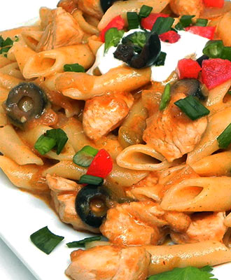 CHICKEN ENCHILADA PASTA

