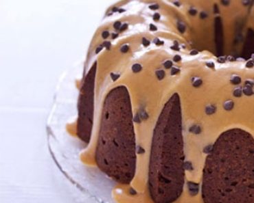 Chocolate Pound Cake with Peanut Butter Glaze