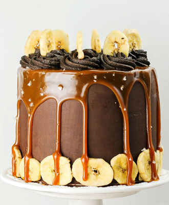 Banana Caramel Chocolate Cake