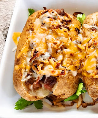 Loaded Philly Cheesesteak Potatoes 