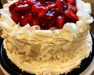 White chocolate sour cream Strawberry cake