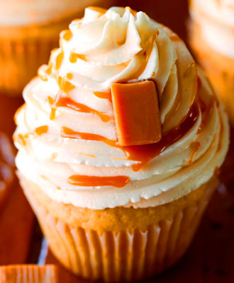 Egg-Free Vanilla Cupcakes with Salted Caramel 