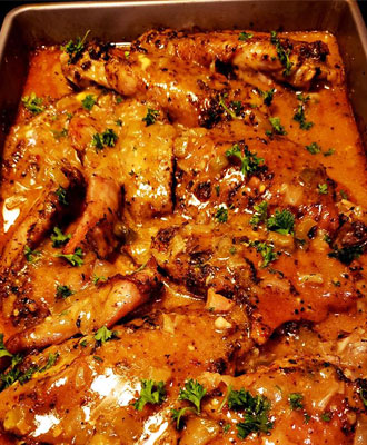Baked Turkey Wings with Mushroom Gravy! 