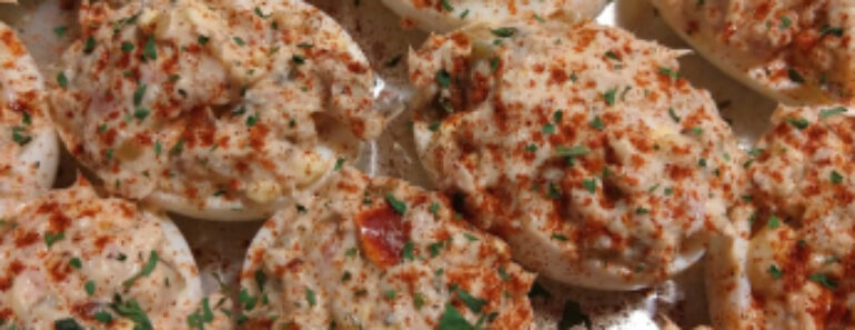 Tuna stuffed deviled eggs