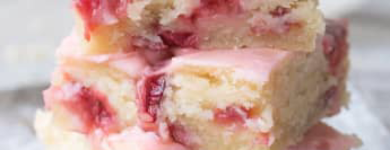 Strawberry Lemon Blondies