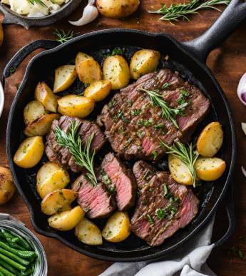 Garlic Butter Steak and Potatoes Skillet