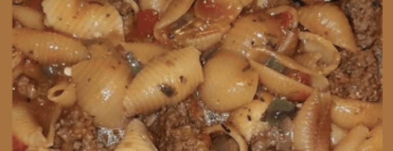 PASTA SHELLS WITH GROUND BEEF