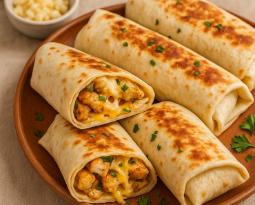 Cheesy Garlic Chicken Wraps