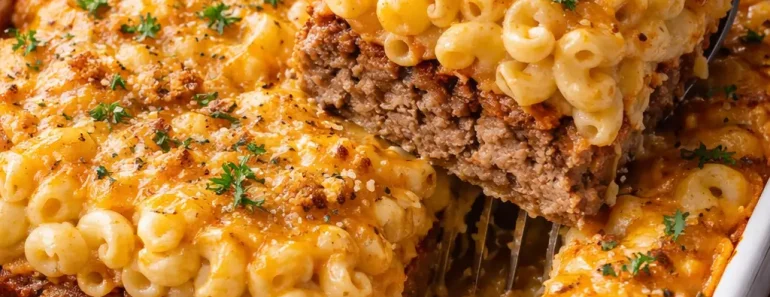 Irresistible Mac and Cheese Meatloaf Casserole