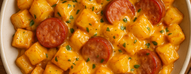 Cheesy Ranch Potatoes and Smoked Sausage