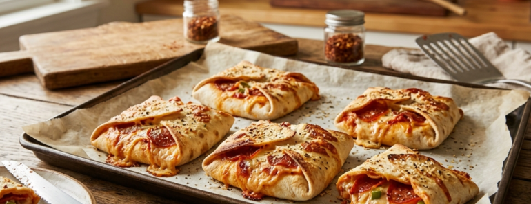 easy baked pizza wraps