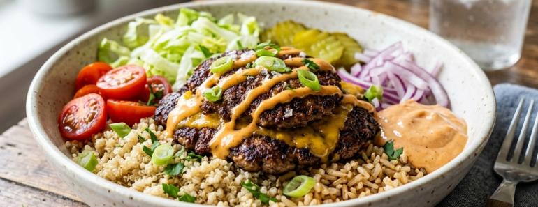 Easy Savory Smash Burger Bowl