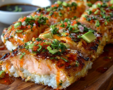 Easy Spicy Salmon Sushi Bake