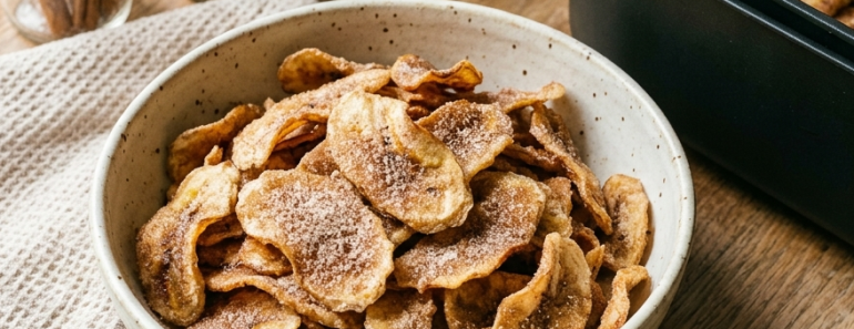 cinnamon sugar air fryer banana chips
