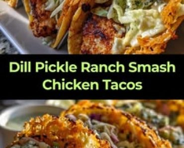 Dill Pickle Ranch Smash Chicken Tacos with Crispy Cheese Delight