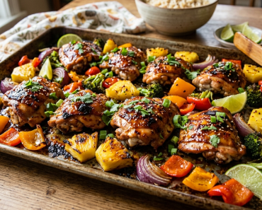 hawaiian chicken sheet pan