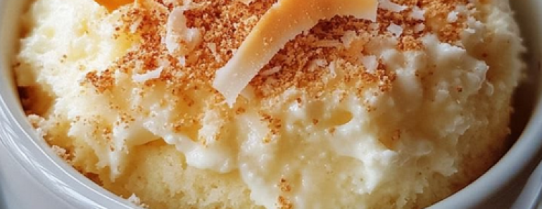 Vanilla Coconut Cottage Cheese Mug Cake