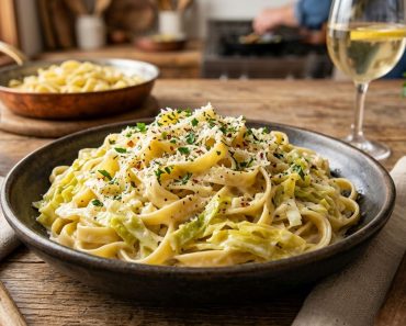 Creamy Garlic Alfredo with Tender Cabbage