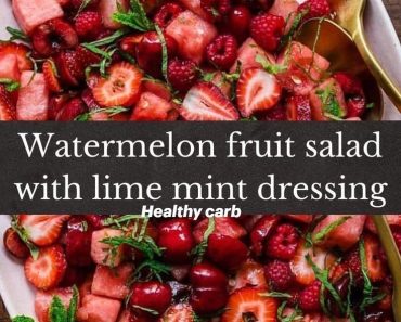 watermelon fruit salad with lime mint dressing