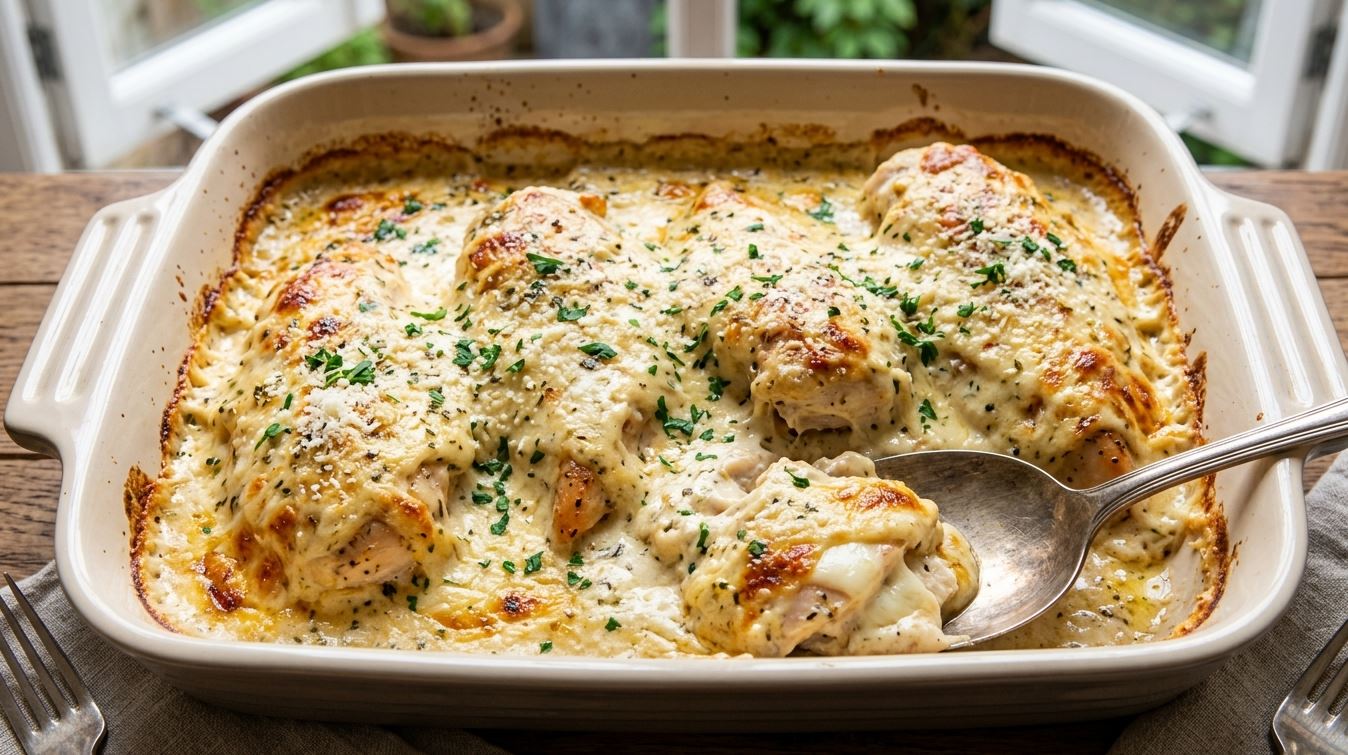 Smothered Cheesy Sour Cream Chicken