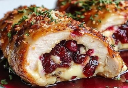 Impressive Cranberry Brie Stuffed Chicken