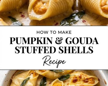 Pumpkin & Gouda Stuffed Shells with Brown Butter & Sage Alfredo Sauce